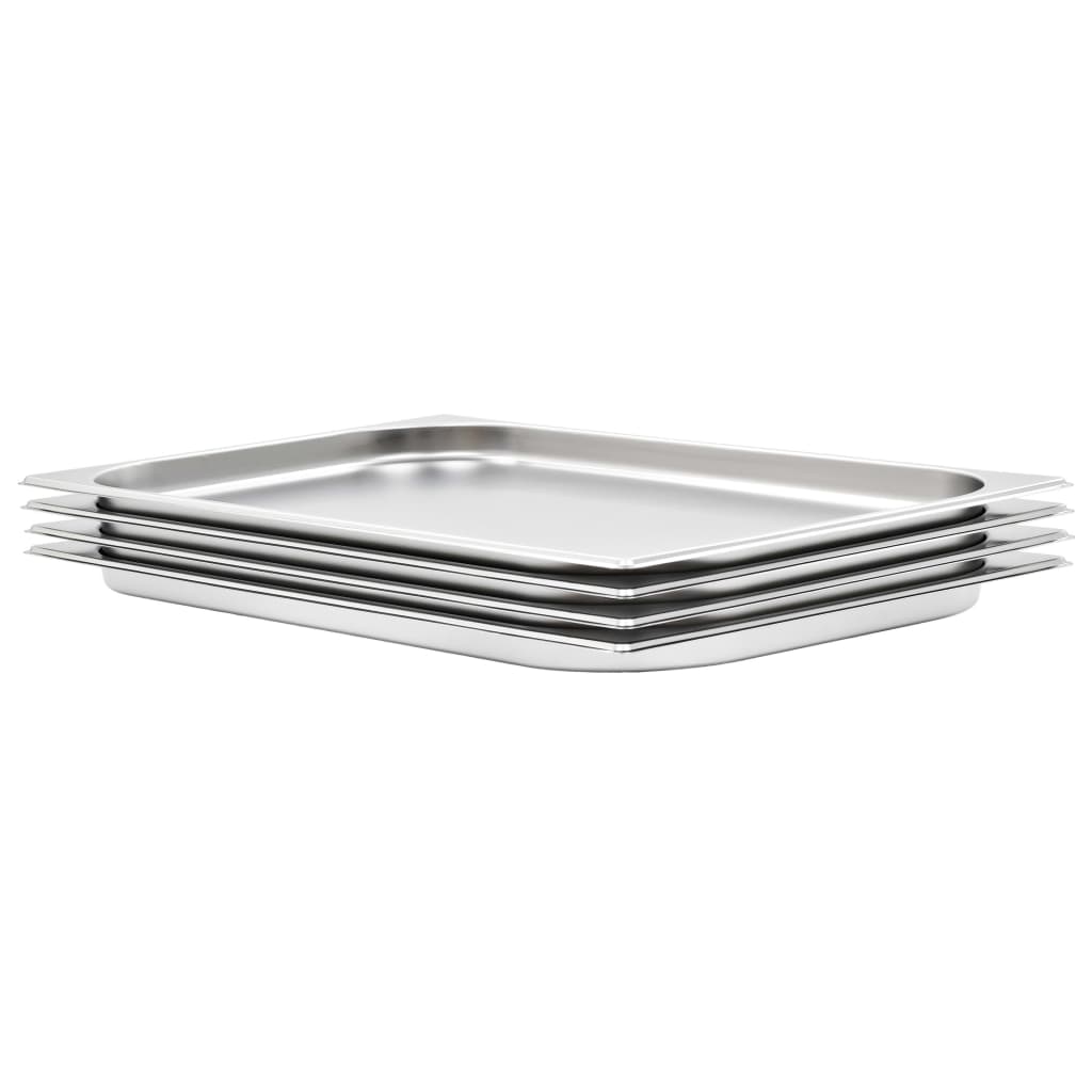 Vidaxl gastronormbakken 4 st gn 1 1 20 mm roestvrij staal