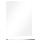 Vidaxl wandspiegel met schap 50x60 cm gehard glas