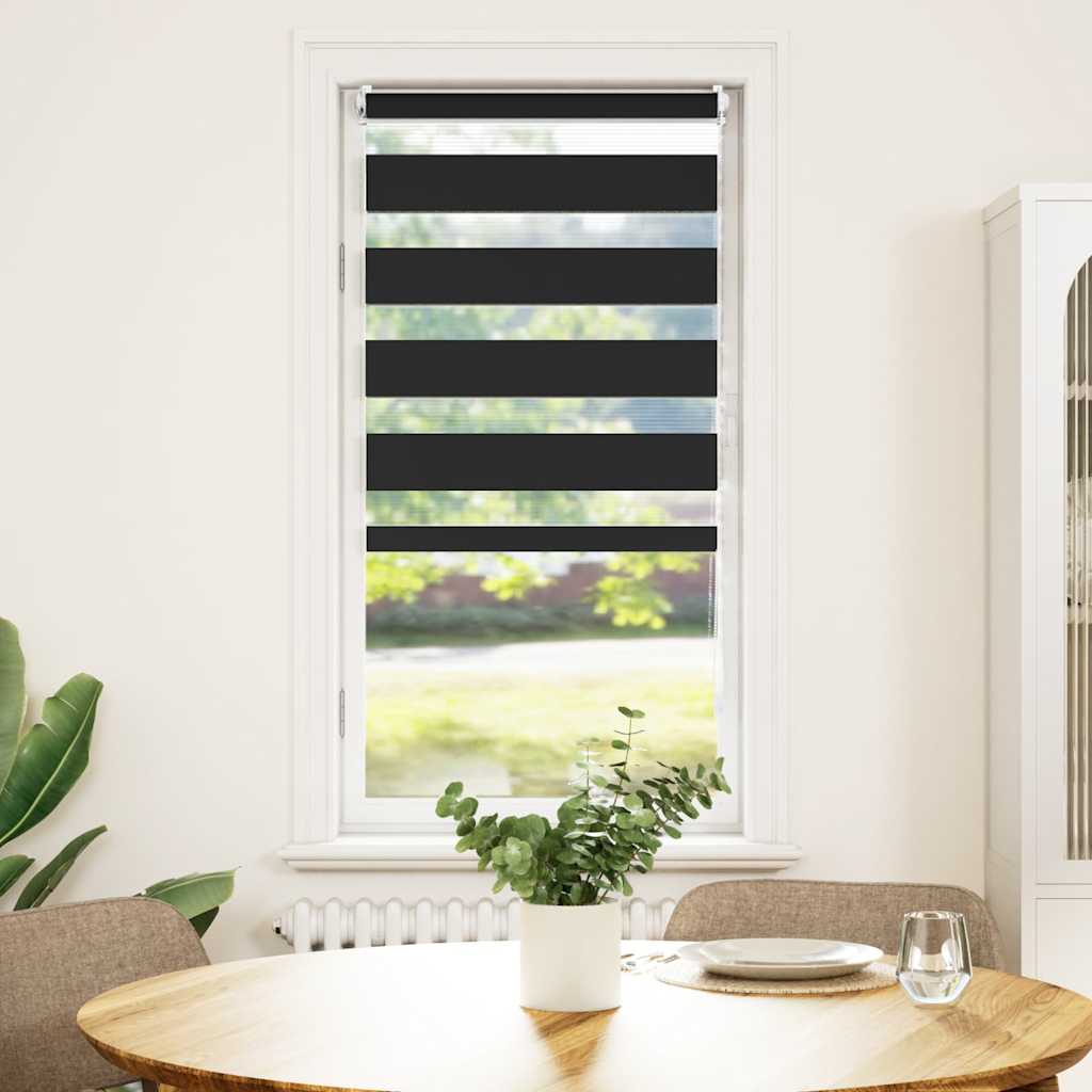 Vidaxl duo rolgordijn 40x100cm zwart