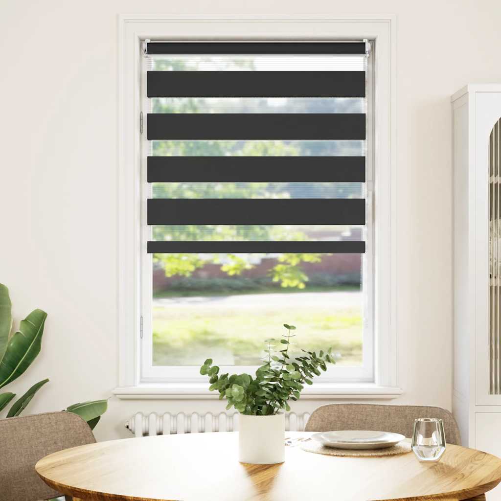 Vidaxl duo rolgordijn 70x120cm zwart