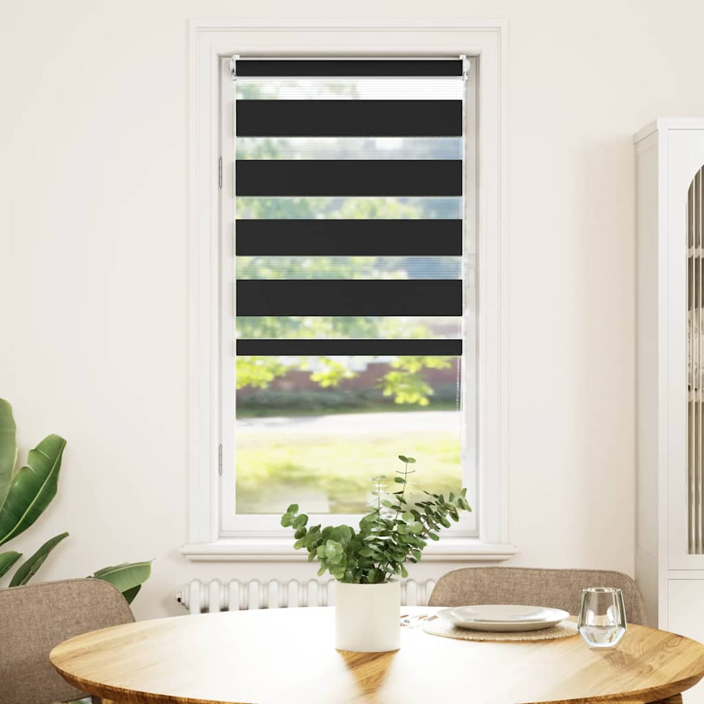 Vidaxl duo rolgordijn 80x150cm zwart