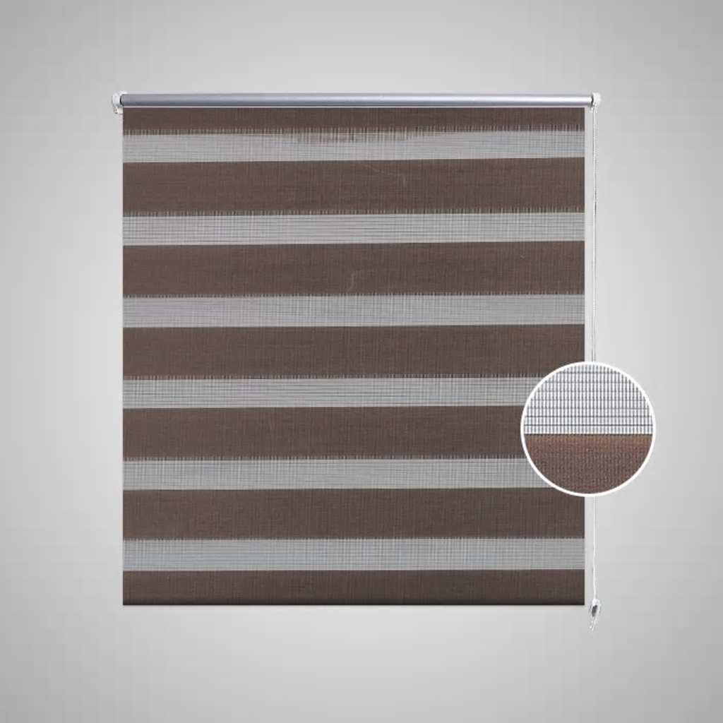 Vidaxl duo rolgordijn 80x150cm koffiebruin