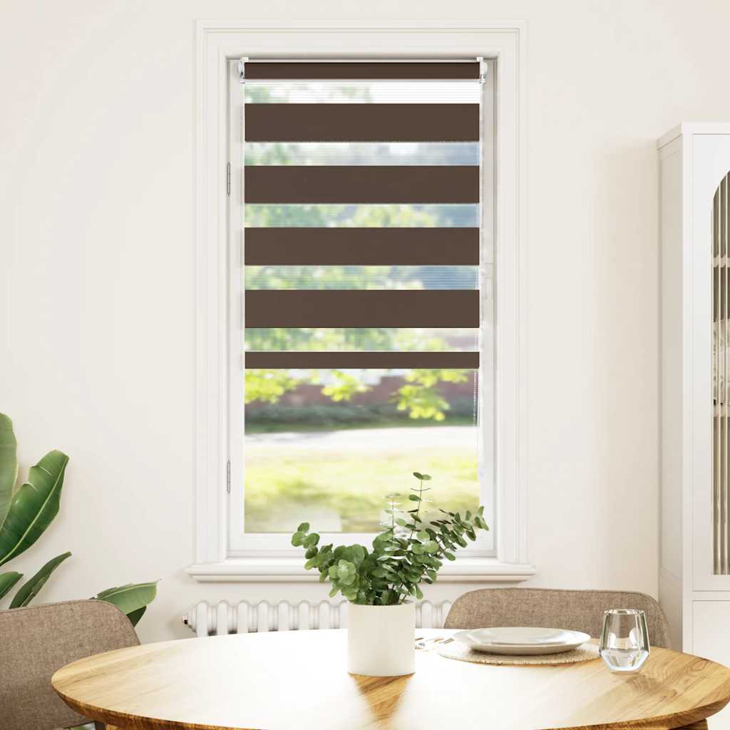Vidaxl duo rolgordijn 80x150cm koffiebruin