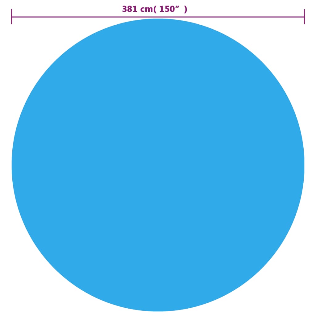 Vidaxl solar zwembadfolie drijvend rond 381 cm pe blauw