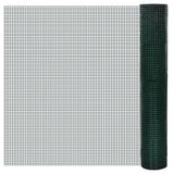 VidaXL Kippengaas 10x1 m gegalvaniseerd staal met PVC-coating groen