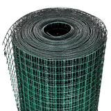 VidaXL Kippengaas 10x1 m gegalvaniseerd staal met PVC-coating groen