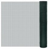 Vidaxl kippengaas 25x1 m gegalvaniseerd staal met pvc-coating groen