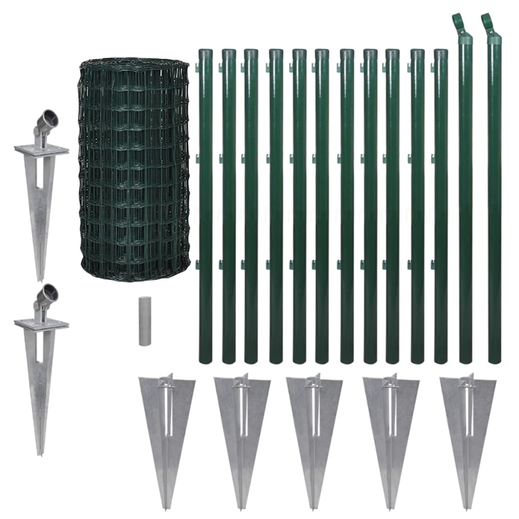 VidaXL Hek 25x0,8m staal groen