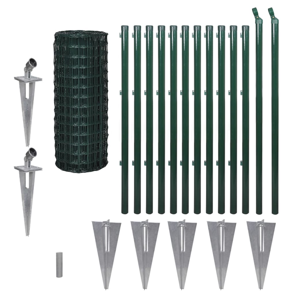 VidaXL Hek 25x1,0m staal groen