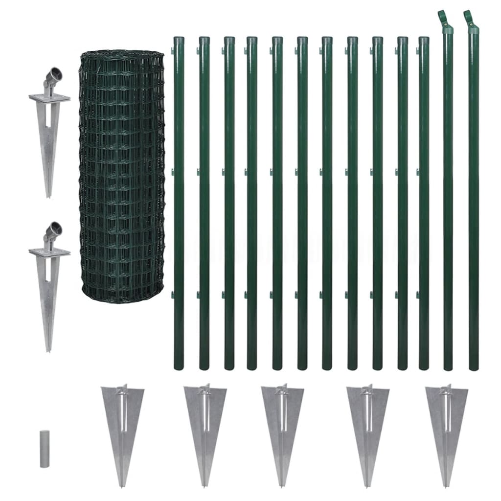 VidaXL Hek 25x1,2m staal groen