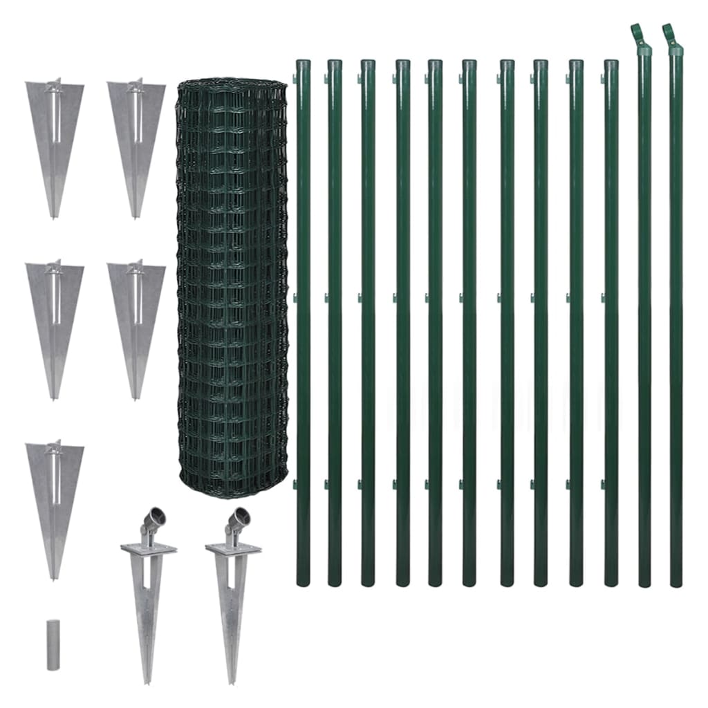 VidaXL Hek 25x1,5m staal groen