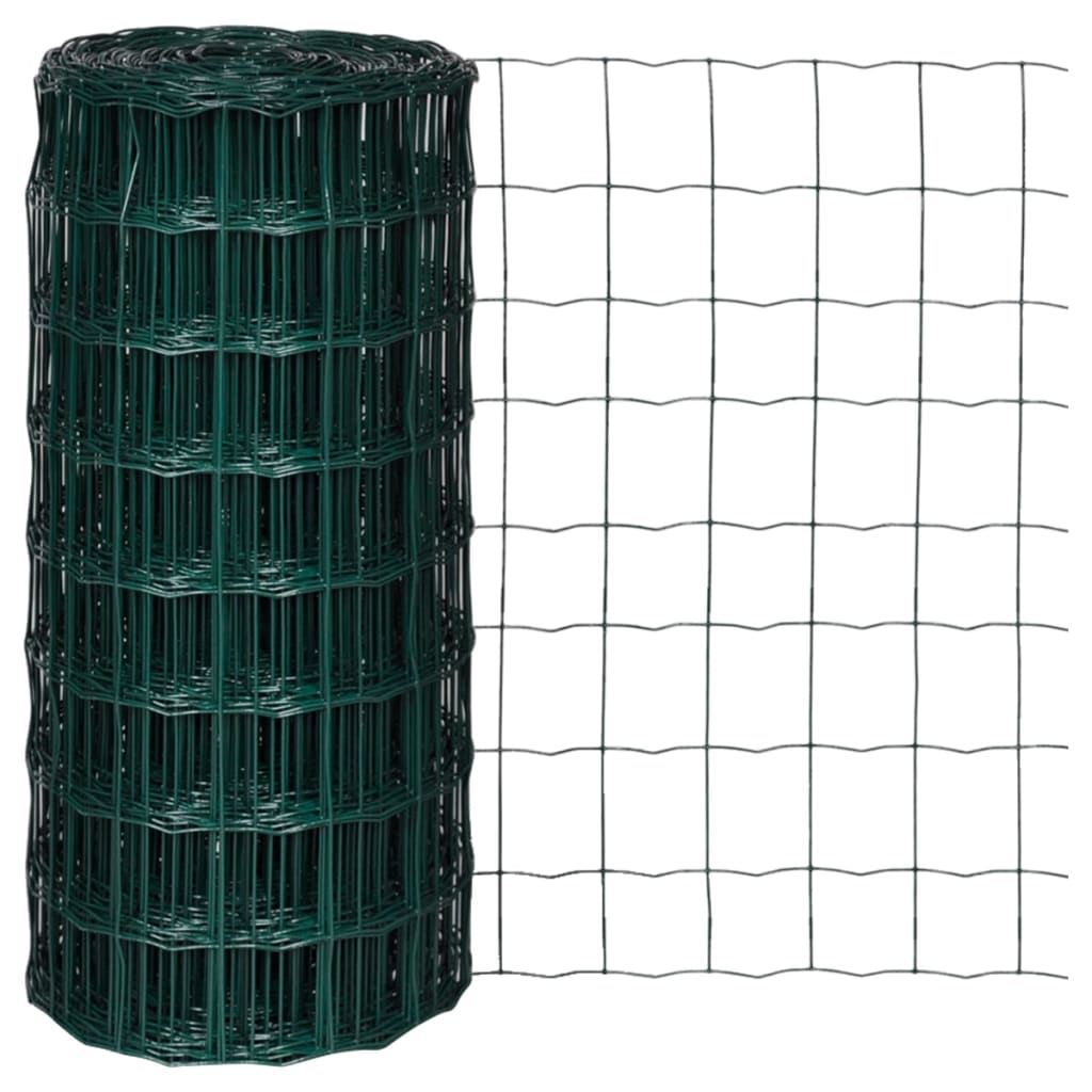 Vidaxl euro hek 10x0,8 m staal groen