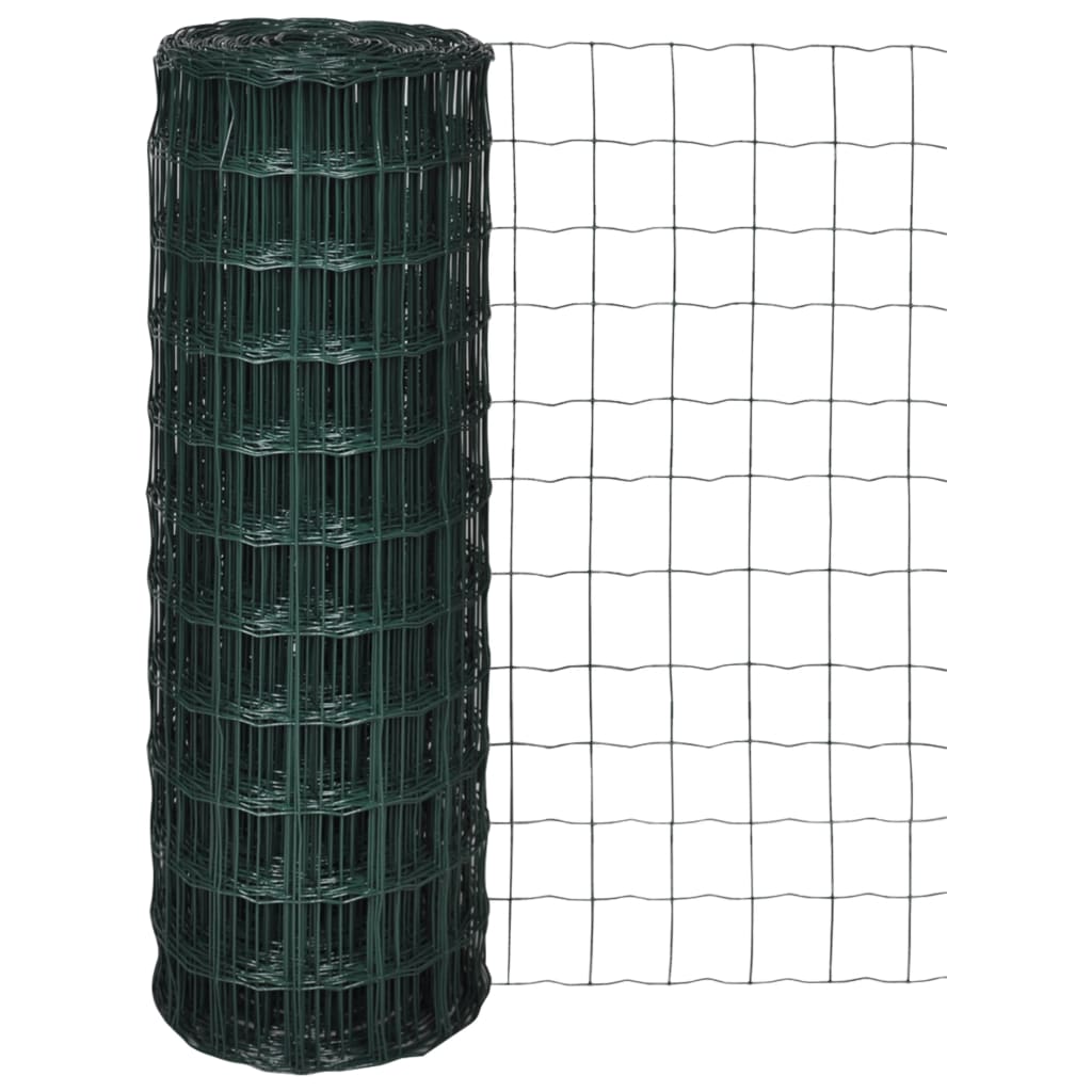 Vidaxl euro hek 10x0,8 m staal groen