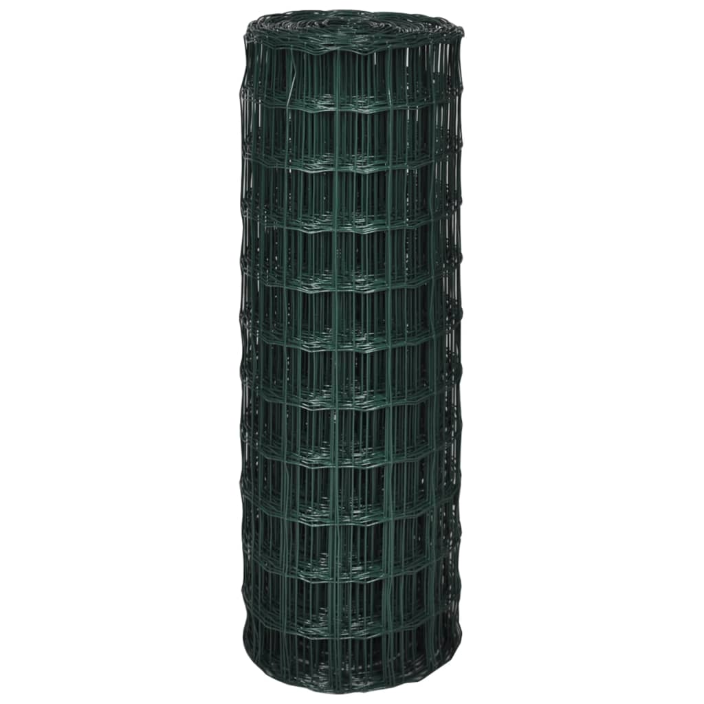 Vidaxl euro hek 10x0,8 m staal groen