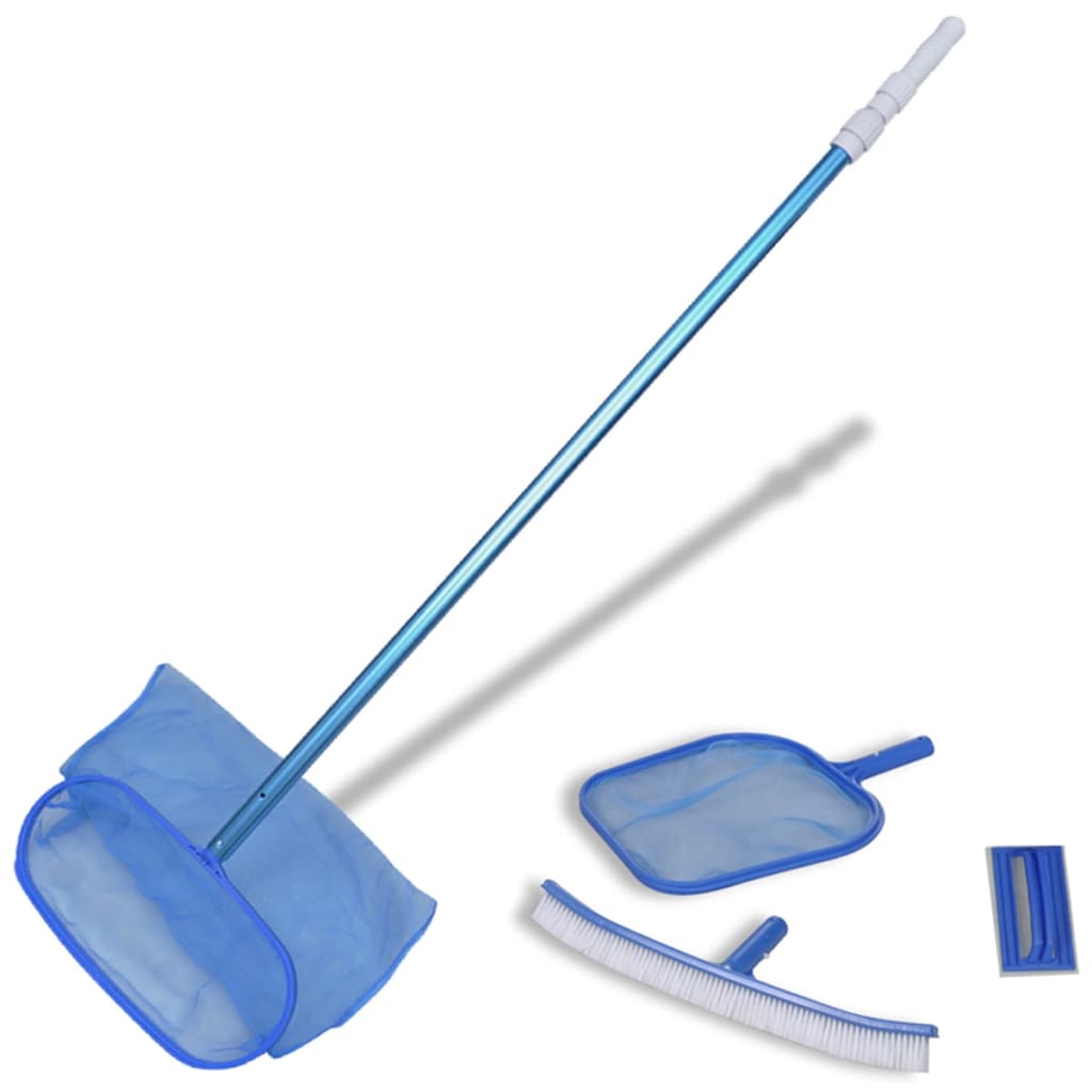 Vidaxl zwembadset - 2 netten, 1 schrobber, 1 borstel + telescopische paal