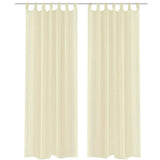 Vidaxl gordijnen 2 st doorschijnend 140x225 cm crème