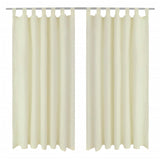 Vidaxl micro-satijnen gordijnen met ringen 140 x 225 cm 2 stuks (creme)