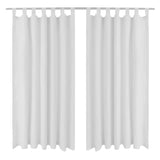 Vidaxl micro-satijnen gordijnen met ringen 140 x 175 cm 2 stuks (creme)