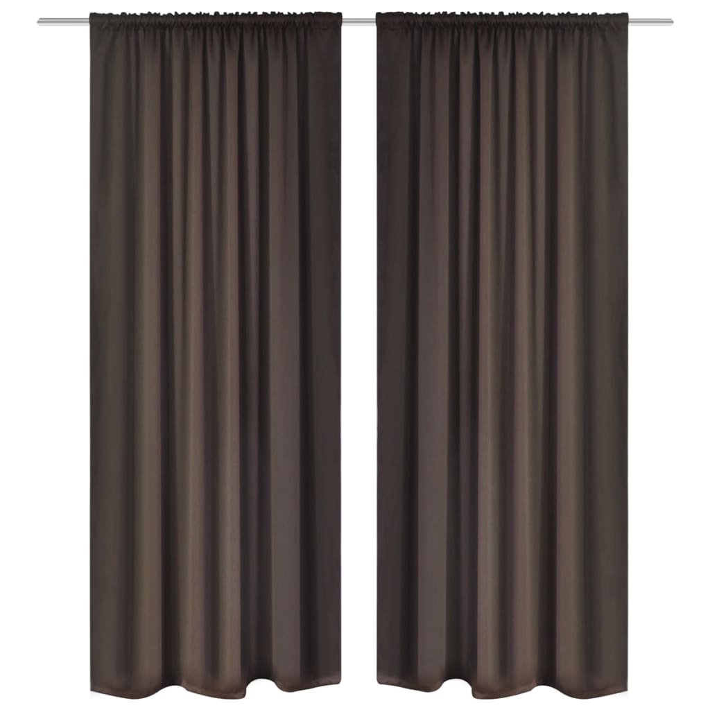 VidaXL Gordijnen met gleuven 135 x 245 cm bruin 2 st