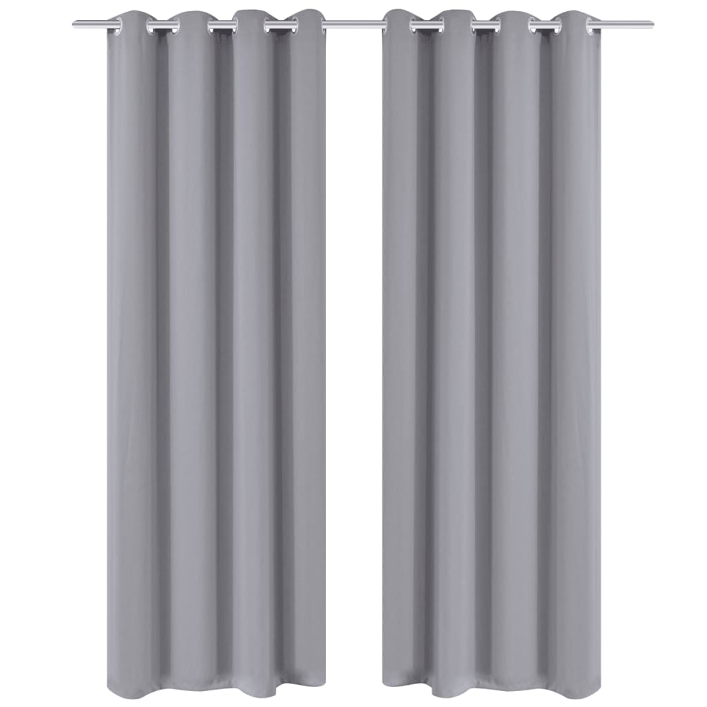 Vidaxl gordijnen met metalen ringen 135 x 245 cm 2 stuks (grijs)
