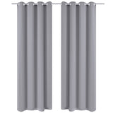 Vidaxl gordijnen met metalen ringen 135 x 245 cm 2 stuks (grijs)