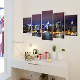 Vidaxl canvas muurdruk set kleurrijke new york skyline 200 x 100 cm