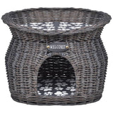 Vidaxl kattenbed huis krabpaal met kussen wilgen