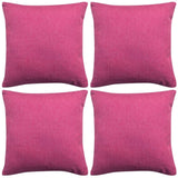 Vidaxl kussenhoezen 4 stuks linnen look roze 40x40 cm