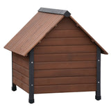 @pet hondenhok met kunststof flappen rustique 102x82x87 cm bruin