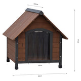 @pet hondenhok met kunststof flappen rustique 102x82x87 cm bruin