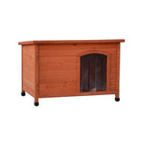 @pet hondenhok met kunststof flappen bungalow 85x57x59 cm naturel