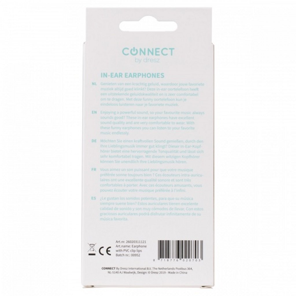 Kangaro k-58191005 dresz in-ear oordopjes lippen roze
