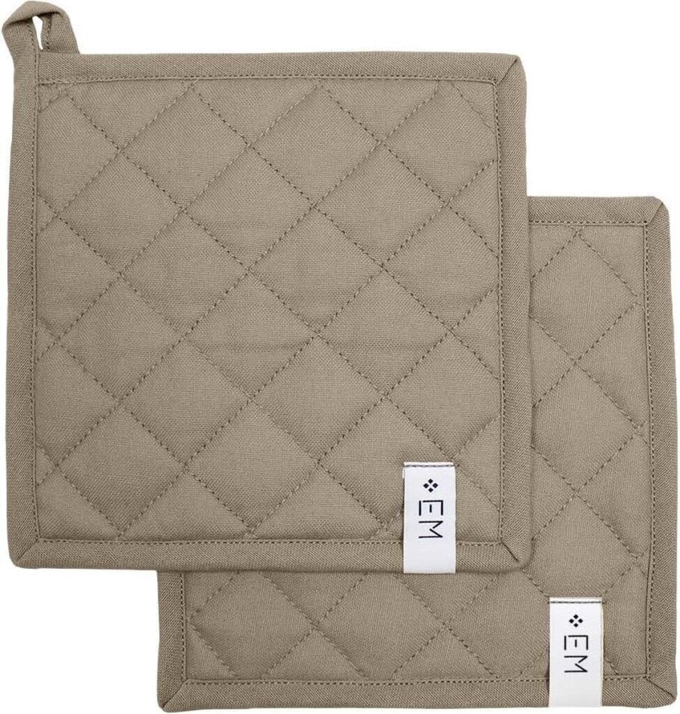Diversen EM Keukenpannenlappen Taupe 20 x 20 cm Set van 2