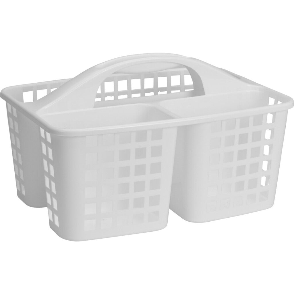 Excellent houseware 3-vaks opbergbak met handvat 31x23x18.5 cm wit