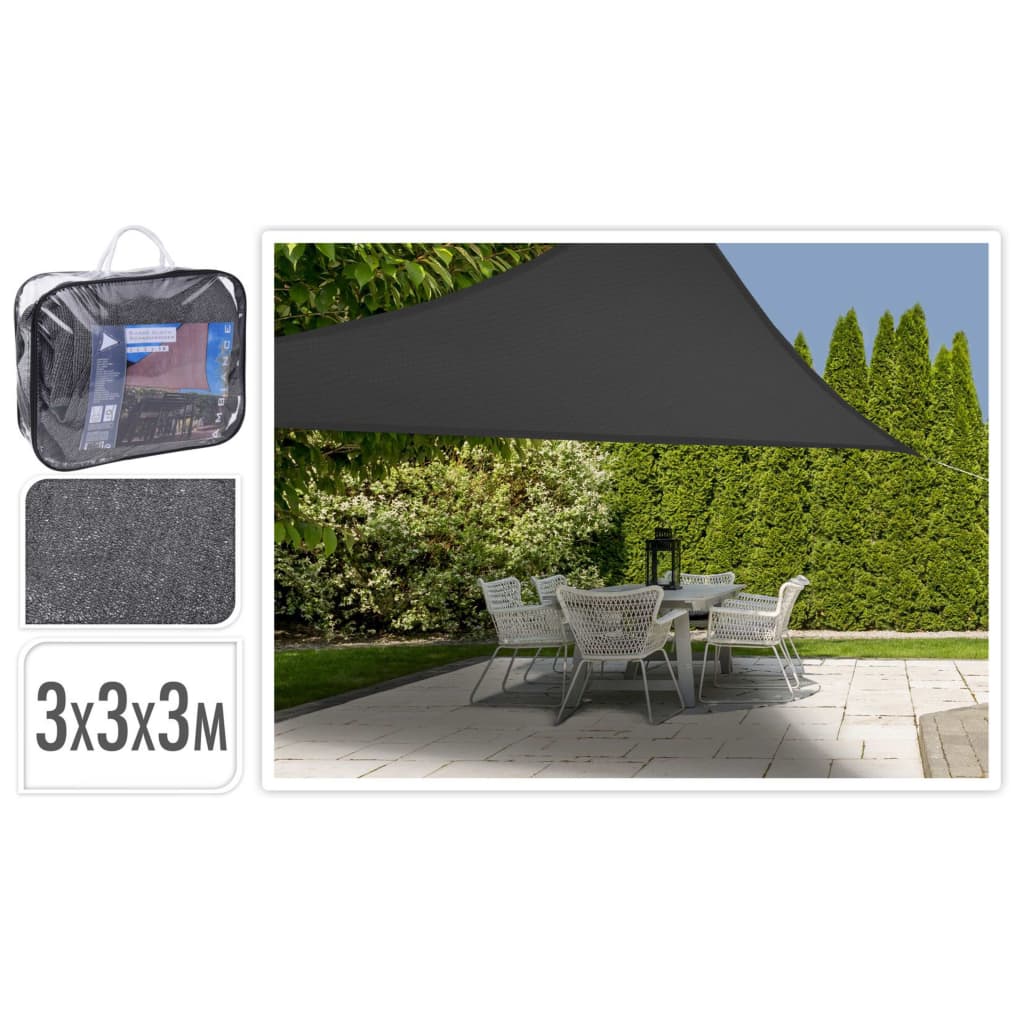 Progarden schaduwdoek driehoekig 3x3x3m donkergrijs