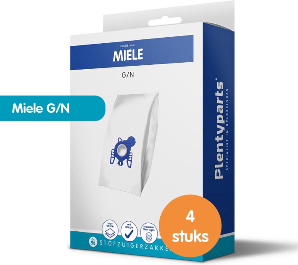 Plenty parts stofzuigerzakken geschikt voor miele g n - 4 stuks