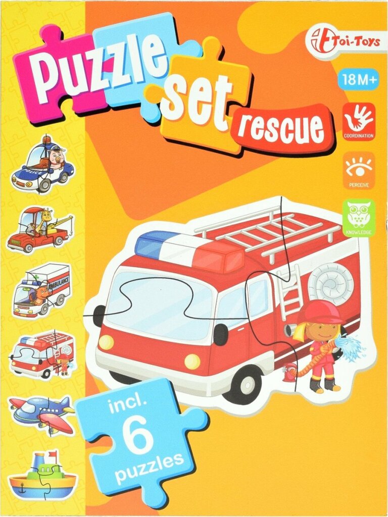 Toi-toys legpuzzel set hulpdiensten junior karton 15 stukjes