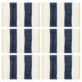 VidaXL Placemats 6 st chindi gestreept 30x45 cm blauw en wit