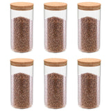 Vidaxl opbergpotten met kurken deksel 6 st 1100 ml glas