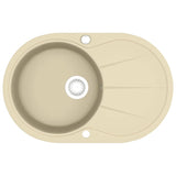 Vidaxl gootsteen enkele bak ovaal graniet beige