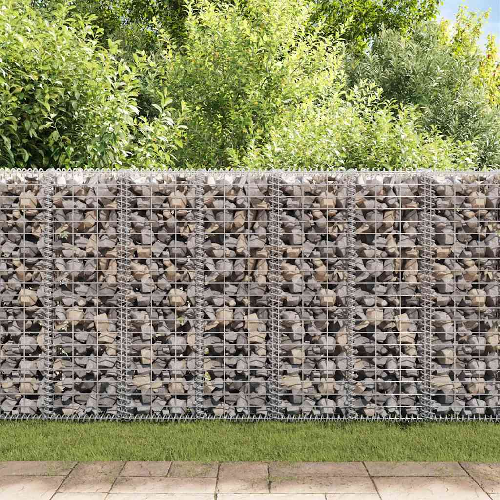 Vidaxl schanskorfmuur met deksels 20x20x100 cm gegalvaniseerd staal