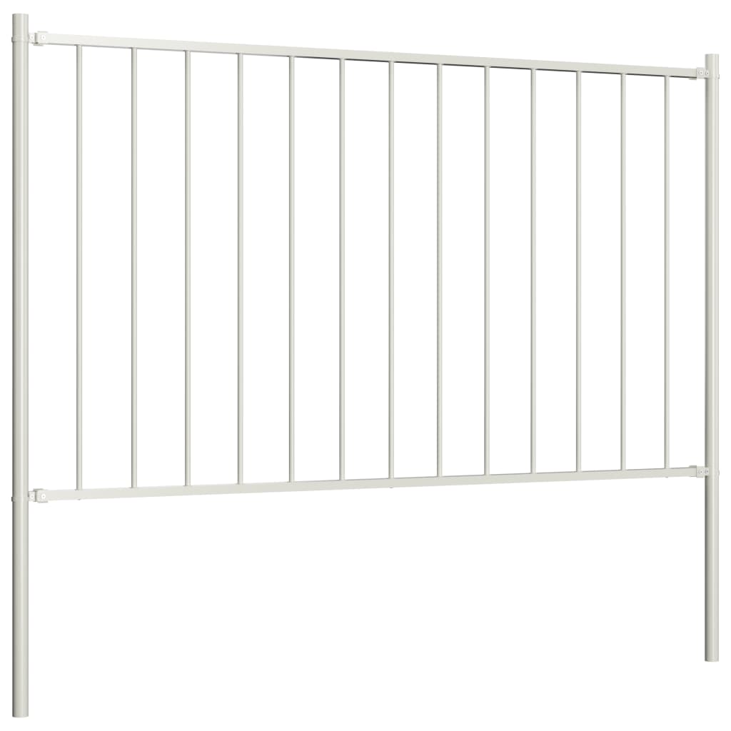 Vidaxl hekpaneel met palen 1,7x1m gepoedercoat staal wit
