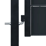 Vidaxl poort 100x101 cm pvc en staal antracietkleurig