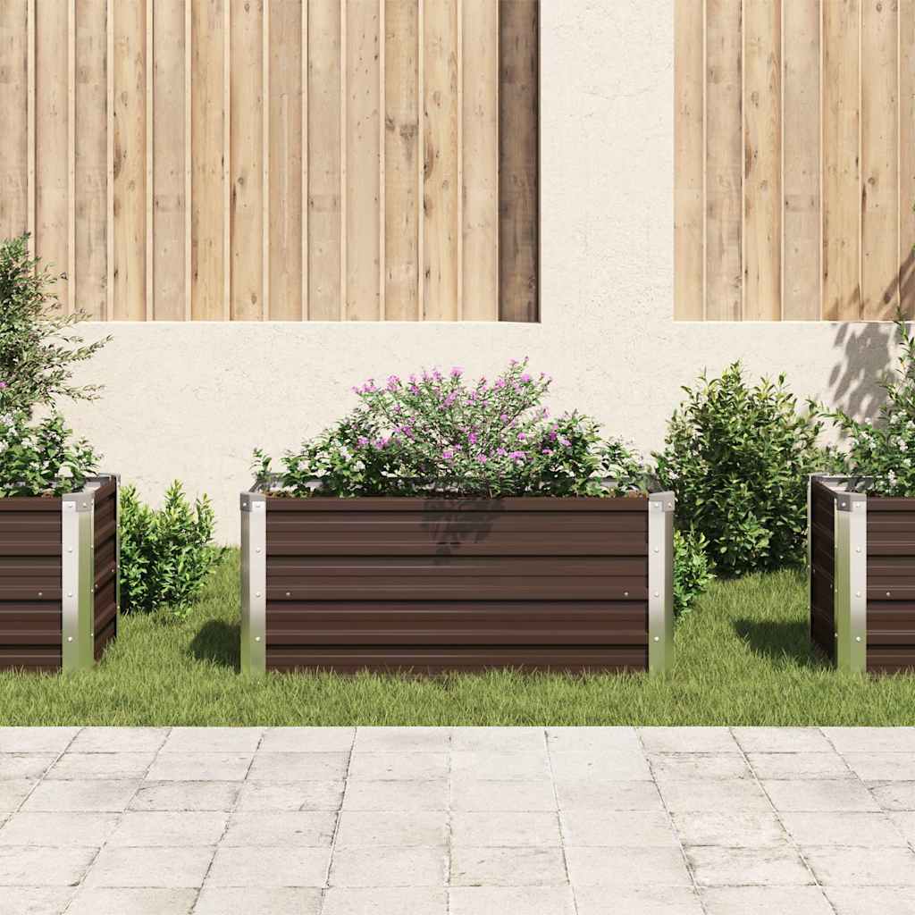 Vidaxl plantenbak verhoogd 100x40x45 cm gegalvaniseerd staal bruin