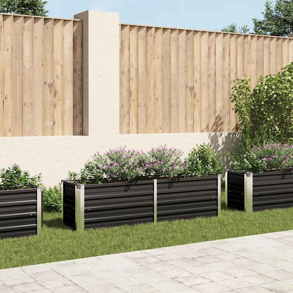 Vidaxl plantenbak verhoogd 160x40x45 cm gegalvaniseerd staal antraciet
