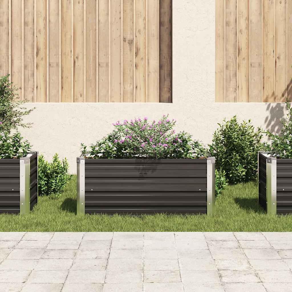 Vidaxl plantenbak verhoogd 100x40x45 cm gegalvaniseerd staal antraciet