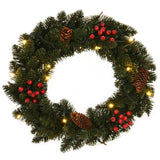 VidaXL Kerstkransen 2 st met decoratie 45 cm groen