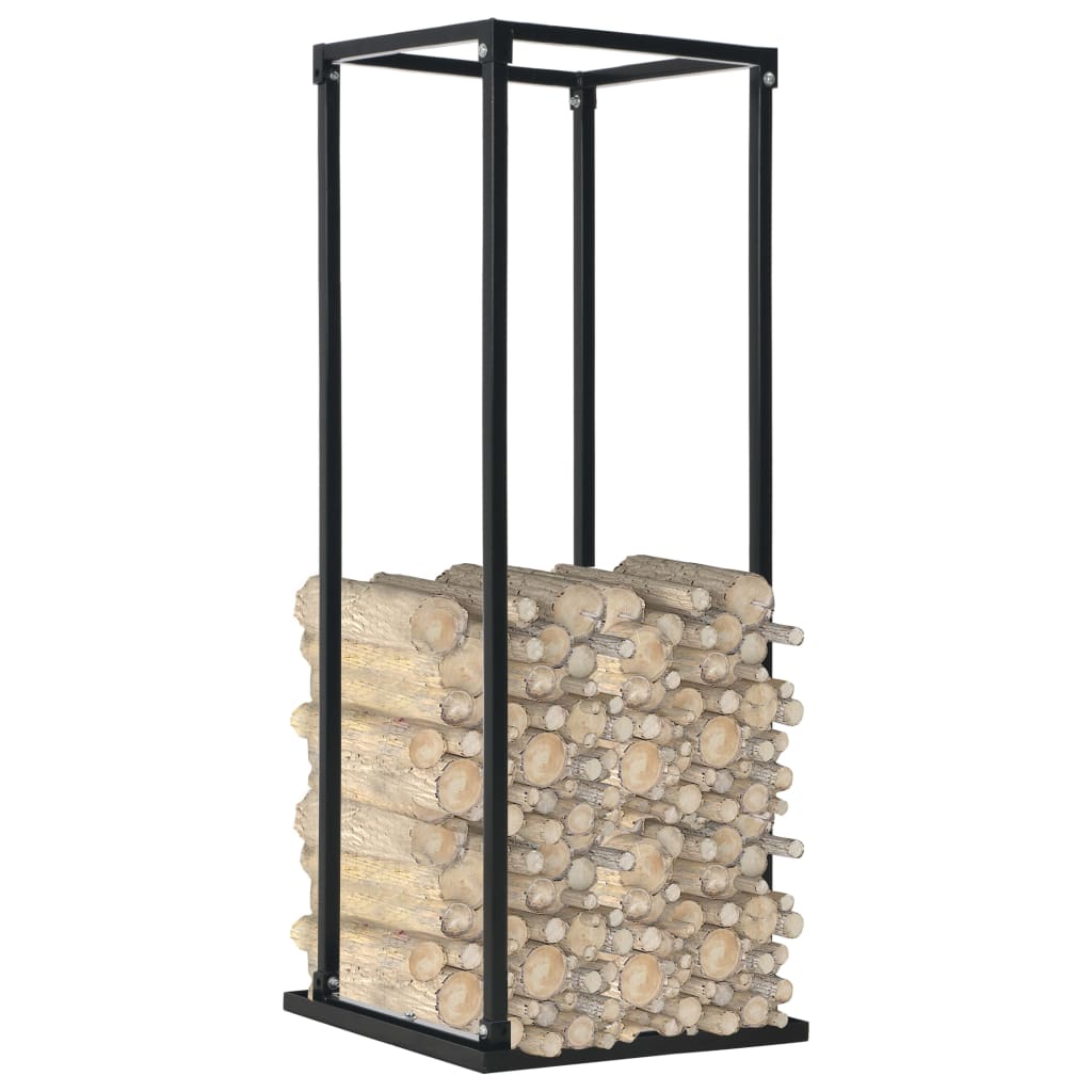 Vidaxl haardhoutrek met basis 37x37x113 cm staal zwart
