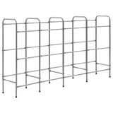 Vidaxl opbergrek voor 12 kratten 190x33x116 cm staal zilverkleurig
