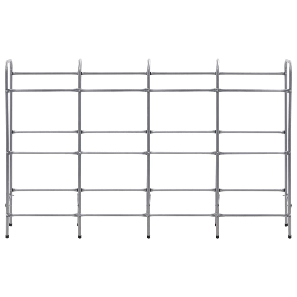 Vidaxl opbergrek voor 12 kratten 190x33x116 cm staal zilverkleurig